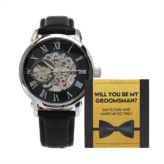 Will You Be My Groomsman? - Men's Openwork Watch
