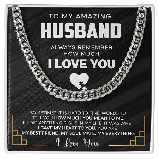 To My Amazing Husband-Cuban Link Chain