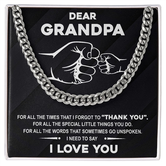 Dear Grandpa - Cuban Link Chain
