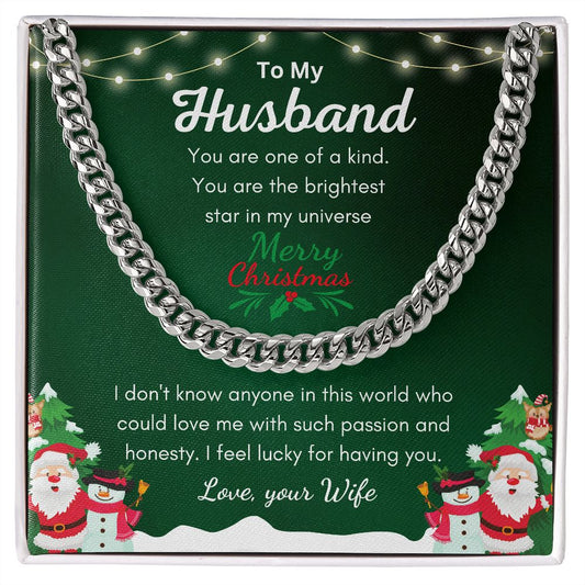 To My Husband Christmas Card-Cuban Link Chain