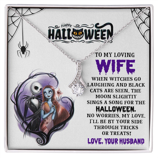 To My Loving Wife Halloween Card-Alluring Beauty Necklace