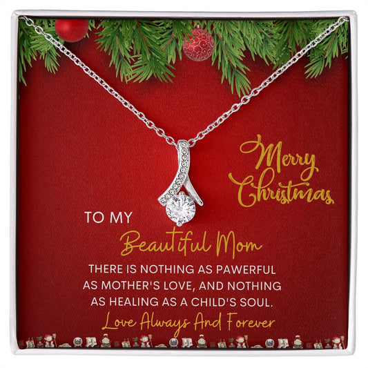 To My Beautiful Mom Christmas Card-Alluring Beauty Necklace
