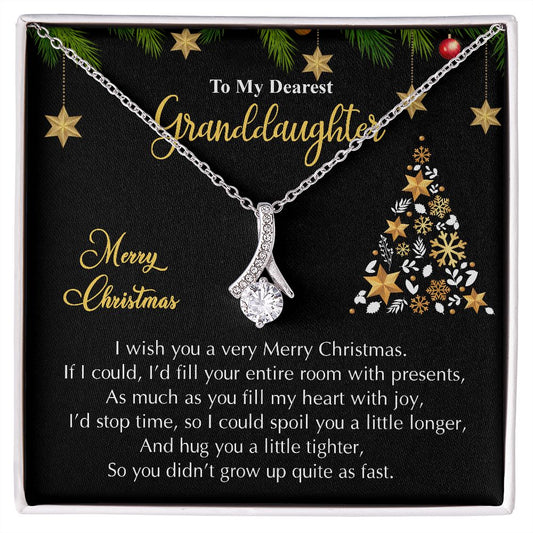 To My Dearest Granddaughter Christmas Card-Alluring Beauty Necklace