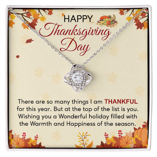 Happy Thanksgiving day Card-Love Knot Necklace