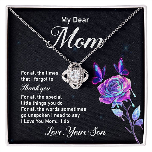 My Dear Mom from Son - Love Knot Necklace