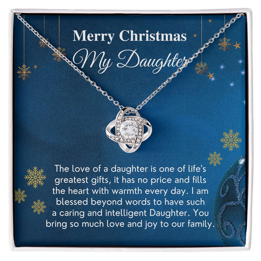 T My Daughter Christmas Card-Love Knot Necklace