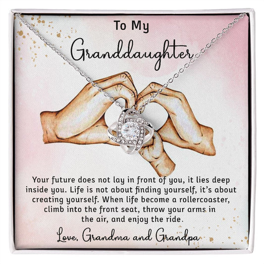 To My Granddaughter from Grandparents - Love Knot Necklace