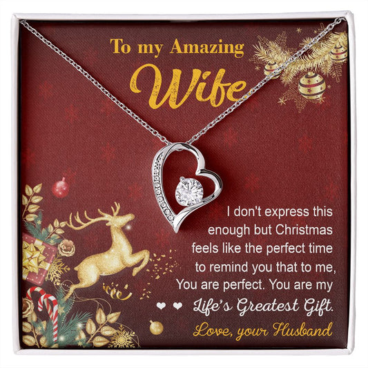 To My Amazing Wife Christmas card- Forever Love Necklace