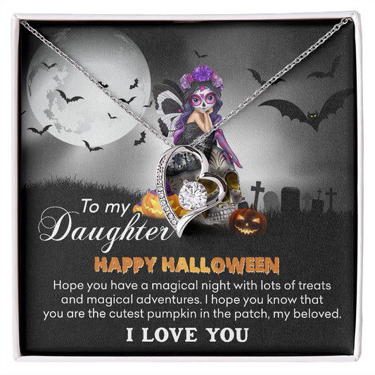 To My Daughter Halloween Card-Forever Love Necklace