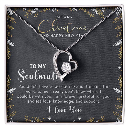 To My Soulmate Christmas and New year Card-Forever Love Necklace