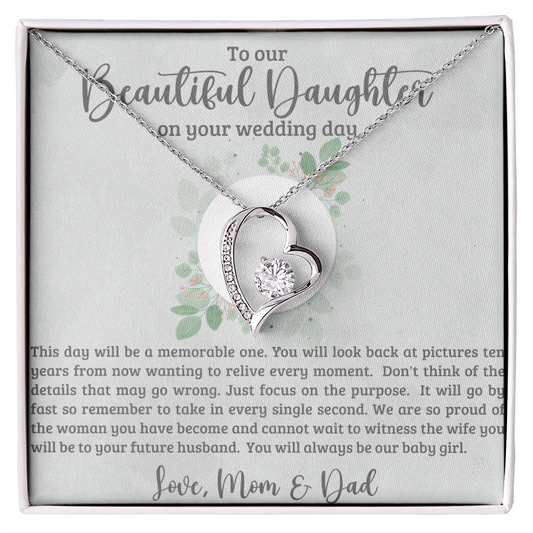 To Our Beautiful Daughter on Your Weeding Day - Forever Love Necklace